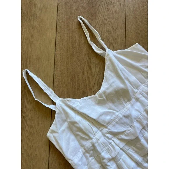 French Connection White Dress Sleeveless Tiered Mini Casual Summer - Picture 3 of 6